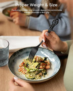 Black Silverware Set For 8, Ollex 48 PCS Retro Royal Silverware Flatware Set with Black Spoons Forks Knives Set, Mirror Polished Stainless Steel vintage Utensils Set, Dishwasher Safe