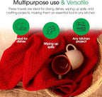 DG Collections Terry Dish Towels, 100% Cotton Kitchen Towels, Set of 8 (15x25 inch) Hand Towels - 400 GSM, Absorbent Terry Cloth Dish Towels for Kitchen, Soft Tea Towels - Red Color