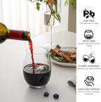 Stemless Wine Glasses Set of 6, 18 Ounces Red & White Wine Glasses for Party, Lead-free, Ideal Wine Accessories Gift (Clear)