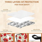 Red Poppy Flowers Pot Holders Set of 2 Heat Resistant Potholders,Fire Oven Hot Pads for Kitchen Cooking Baking Barbecue