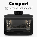 CHEF iQ MiniOven Smart Toaster Oven Air Fryer Combo, 11-in-1 Countertop Convection Oven, Bake, Broil, Air Fry, Broil, Dehydrate, 1750W, 25 Qt Capacity, Fast Cooking with Touchscreen Controls – Black