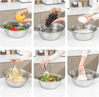 304 Stainless Steel Microporous Colander with Handle, Rice Washers Microporous Strainer Set For washing vegetables, fruits and rice, and draining cooked pasta.