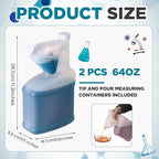 2 Pcs 64 oz Measure Container Tip and Pour Measuring Containers Plastic Measuring Bottle, up to 4oz Measuring Capacity