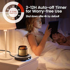 Mug Warmer, Coffee Warmer for Desk, Coffee Cup Warmer with 3 Temp Settings and Ambient Light, 2-12H Timer, 30W