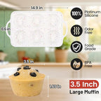CAKETIME Large Muffin Pan Jumbo with Metal Frame 3.5 Inch Silicone Muffin Pan Nonstick 6 Cups for Baking Jumbo Muffin, Frittatas, Jumbo 1 Pack