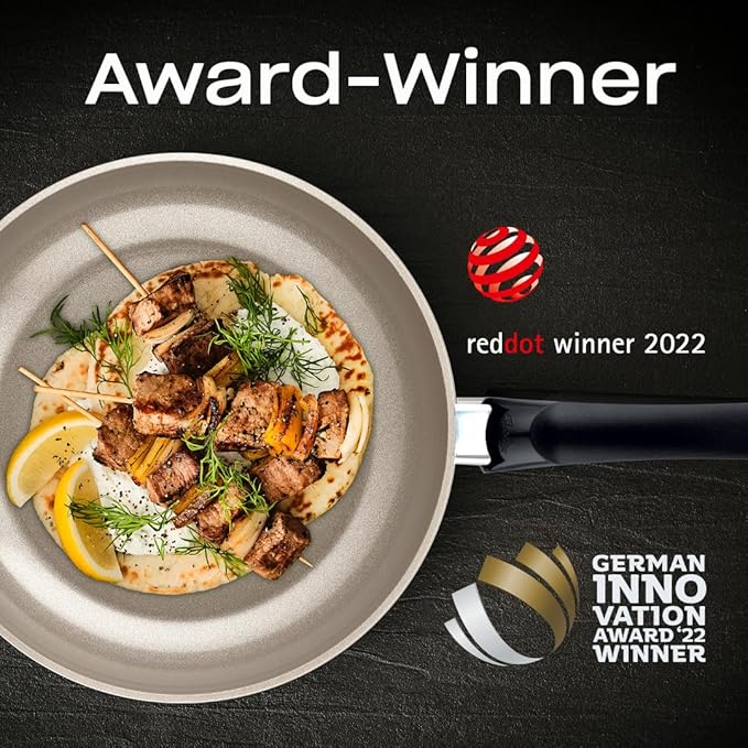 Fissler Ceratal Comfort Ceramic 10.2 Inch Non-Stick Frying Pan, Warm Grey, Made without PFAS