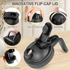 64 OZ Mason Jars with Lid, Glass Pitcher Double Leak Proof with Pour Spout Handle, 2 Quart Wide Mouth Breast Milk Pitcher for Fridge, Creamer Container for Coffee, Sun Tea(Black,3 Pack)