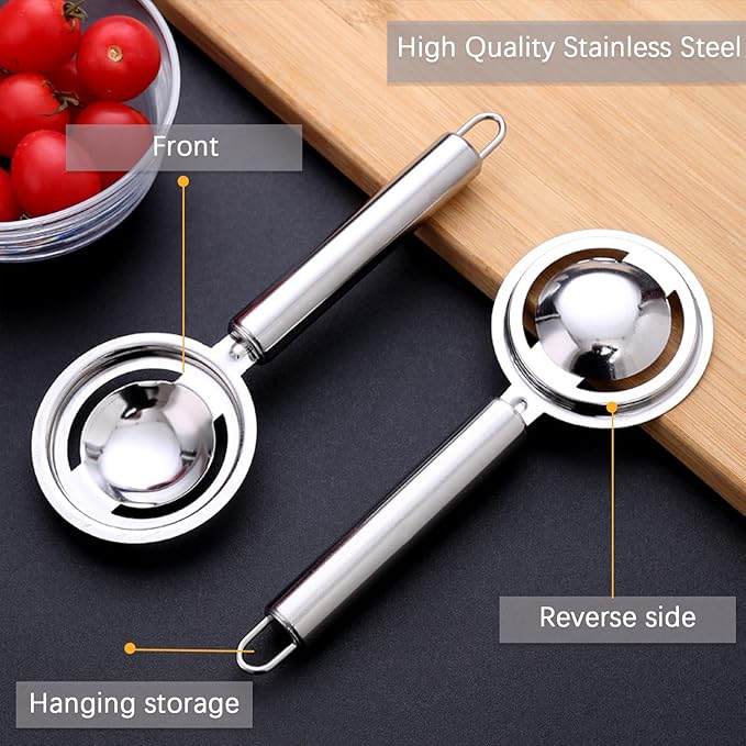 Egg Separator,Stainless Steel Egg Yolk White Separation Tool
