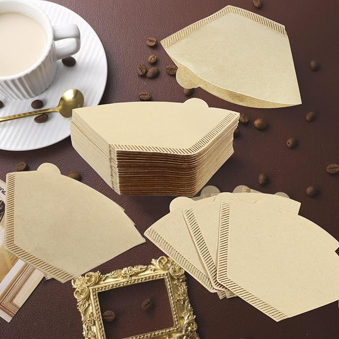 200 Count Cone Coffee Filter, #2 Natural Unbleached Cone Coffee Filter Paper fit for Drip Coffee Dripper Coffee Maker (1-4 Cup)