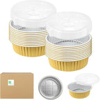 10" Aluminum Foil Pans + Snap-On Lids (20 Packs) | 2X Thicker Heavy Duty 3.3" Deep Disposable Reusable Tins