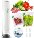 Vacuum Sealer Set (Vacuum Sealer Machine + 30 Reusable Vacuum Bags) Handheld Vacuum Sealer for Food, Portable Vacuum Sealer Machine with Auto-Stop & Detachable Filter, 5X Freshness Lock