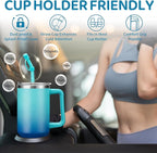 40 oz Tumbler with Handle and Straw 100% Leak-proof Coffee Tumbler Stainless Steel Insulated Travel Coffee Mug with Non Pop-off Lid, Birthday Gifts for Women Men, Water Bottle Fits in Cup Holder