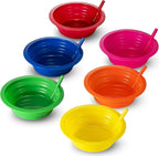 Cereal Bowls with Straws for Kids - (Set of 6 - 20-Ounce Bowls) BPA-Free Plastic Reusable Built-In Straw Bowl for Kids, Children & Toddlers, Dishwasher and Microwave Safe, Includes 3 Cleaning Brushes