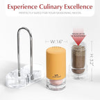 Yellow Salt and Pepper Shakers with Holder - Elegant Stainless Steel Salt Shaker and Pepper Shaker Set with Acrylic Holder for Kitchen Counter or Restaurant Table