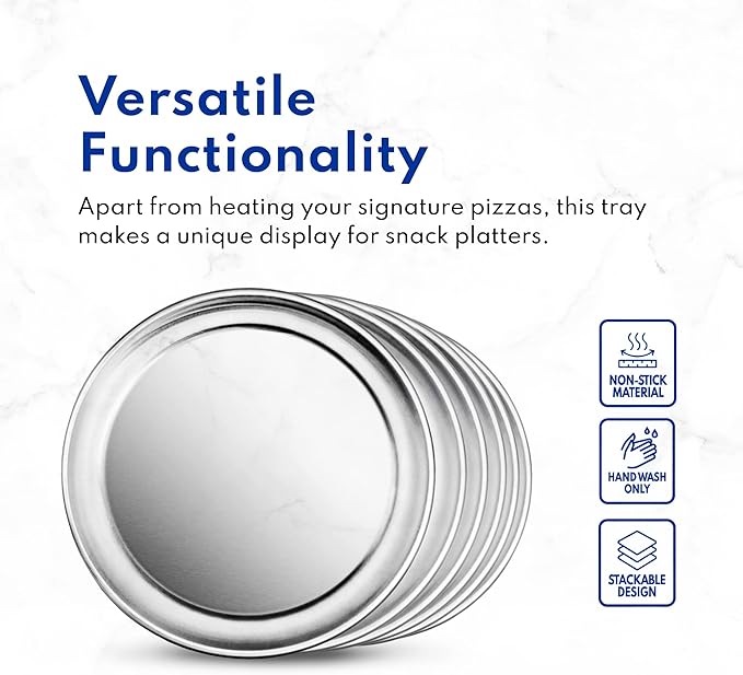 New Star Foodservice 536501 Pizza Pan/Tray, Wide Rim, Aluminum, 12 Inch