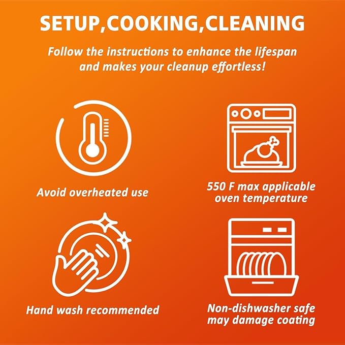 Hisencn Enameled Cast Iron Cookware Set - 7 Piece Dutch Ovens Set, Sauce Pan, Skillet, 3 Lids, Pots and Pans Set, Ceramic Coated Cast Iron, Heavy Duty, Gas/Induction Compatible, PFA Free