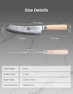 7" 67-Layer Genuine Damascus Santoku Knife, SGS Lab-Verified Sharpness & Edge Retention, Ergonomic Balanced Handle, Ideal for Home Use & Gifting