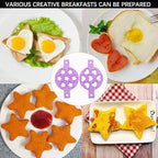 7-Cavity Pancake Maker Mold,Silicone Egg Ring Maker for Nonstick Cooking - Create Fun Shape Breakfast for Kids, Easy to Use with Handle for Microwave, Oven