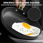 imarku Non Stick Frying Pans, Frying Pan with Lid 2Pcs - 10 Inch and 12 Inch Long Lasting Nonstick Frying Pan Cast Iron Skillets, Frying Pans Nonstick with Lid, Chrismas Gifts for Women and Men