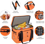 Maelstrom Collapsible Soft Cooler Bag, 24/30/60/75 Cans Beach Cooler, Ice Chest, Leakproof & Portable for Beach, Camping, Road Trips & Grocery Shopping