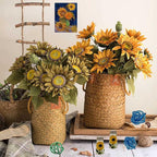 Hand Painted Salt and Pepper Shaker Set with S and P Stainless Lids (2, Sunflowers)