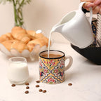 Ceramic Espresso Cups, 5 Oz Espresso Cups Set of 4, Handmade Espresso Cup, 2.75 Inch Espresso Mugs, Multicolor Demitasse Cups, Microwave & Dishwasher Safe Espresso Mugs, Coffe Mug Set (FLOWER BLOOM)