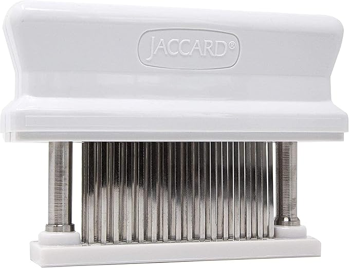 Jaccard 200348, 48 Blade Durable Meat Tenderizer with Stainless Steel Razor Sharp Needle, Cooking Gadget for Tenderizing Chicken, Beef, Pork, Veal, BBQ, White