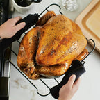 KitchenAid Hard Anodized Roasting Pan/Roaster with Removable Rack, 13 Inch x 15.75 Inch - Matte Black