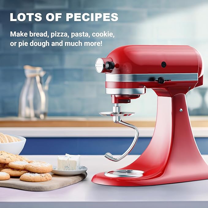 Polished Stainless Steel Dough Hook for Kitchenaid Stand Mixer, Fits 4.5-5Qt Tilt-Head Stand Mixer for Kitchenaid Dough Hook, Replacement for Kitchenaid Mixer Attachments by Cofun