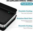 E-far Toaster Oven Baking Pan, 10.4 x 8 Inch Nonstick Stainless Steel Rectangle Cake Pan for Baking Small Brownies Casseroles Lasagna, Stainless Steel Core & Nonstick Coating, Non-toxic & Oven Safe