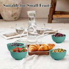 wheat straw snack bowls 10oz set of 8 - Unbreakable Dessert Bowls Dishwasher Safe - Small Handy Bowls for Ice Cream,Yogurt and Fruits. Green