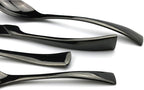 20-Piece 18/10 Stainless Steel Serrated Steak Knife Flatware Set, Mirror Polishing Black, Service for 4