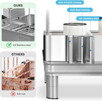 Dish Drying Rack, 2 Tier Large Dish Rack, Stainless Steel Dish Drainer for Kitchen Counter, Dishes Rack with Automatic Drainage, Utensil Holder&Cups Holder,Space Saving Kitchen Organizer,Gray