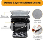 Slow Cooker Carrying Bag, Double Layer Insulated Design Slow Cooker Carrier with Removable Hard Liner and Pot Lid Fastener Fit for 6-8 Quart Crock Pot, Gray