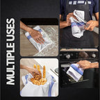 Premium Kitchen Towel (28”x20”, 12 Pack) 100% Cotton Dish Towels Cloths Large Hand Towels Tea Towels for Kitchen with Hanging Loop, Reusable Cleaning Cloths, Fast Dry Lint Free Linen | Blue Shades