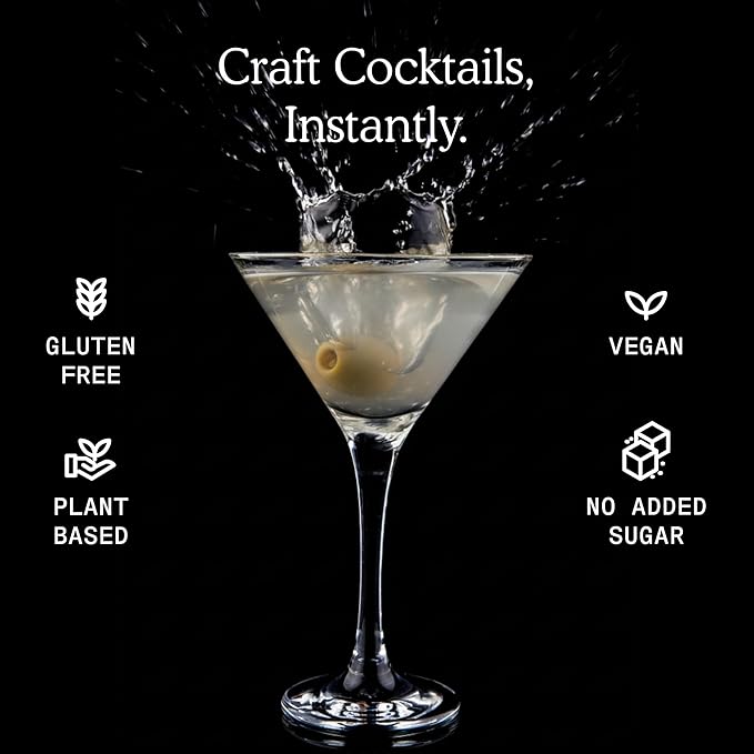SAYSO Dirty Martini Cocktail Sticks | Craft Cocktail or Mocktail in 1 Min, Just Add Water + Spirits (0g Sugar, 0 Calories, Vegan, Gluten-Free, Kosher, Non-GMO), 8 Single-Serve Mixers