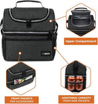 OPUX Lunch Box For Men Women, Insulated Large Double Decker Lunch Bag, Charcoal Gray, 10x7.5x10 Inches
