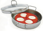 Norpro Silicone 4 Egg Poacher, Red