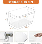 12 Pack Large Clear Plastic Storage Bins,Plastic Containers with Handle for Pantry Organizer and Storage,Perfect for Kitchen,Fridge,Cabinet, Closet,Bathroom Under Sink Storage