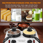 WICHEMI Chocolate Melting Pot Chocolate Warmer Chocolate Melter Chocolate Tempering Machine Pot for Home, Commercial Electric Melting for Chocolate, Butter, Cheese, Cream, Candy, Milk (Double Pots)