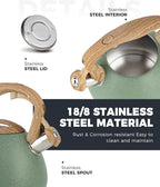 POLIVIAR Tea Kettle, 2.7 Quart Stovetop Tea Kettle, Audible Whistling Teapot with Crackle Finish, Food Grade Stainless Steel for Anti-Rust, Anti Hot Handle, Suitable for All Heat Sources (JX2023-LRG)