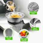 304 Stainless Steel Colander with Food-Grade Silicone Self-Draining Base, Coinicxcel 5QT Colander Strainer for Kitchen, Pasta Strainer for Washing Rice, Spaghetti, Vegetables, Fruit, Dishwasher Safe