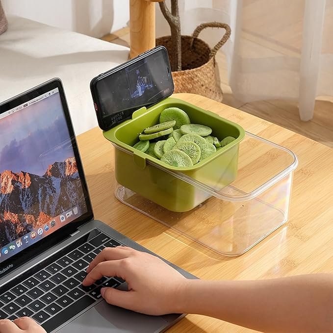 Multi-functional Drain Basket Fruit Cleaning Bowl with Strainer Container, Kitchen Sink Food Catcher Drainer Fruit Rinser Bowl (1, Yellow)