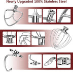 Stainless Steel Attachments 3 Pieces for KitchenAid 4.5-5QT Tilt-Head Stand Mixer and Mixing Bowl,K45WW Wire Whip, K45DH Dough Hook, K45B Flat Beater,Dishwasher Safe and Heavy Duty