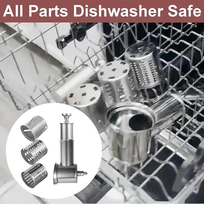 Stainless Steel Slicer Shredder Attachment for KitchenAid Stand Mixer, Large Salad Machine with Vegetable Slicer Cheese Grater Attachments for Kitchen Aid, Dishwasher Safe by Rafbar