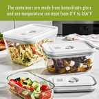 ZWILLING Fresh & Save Glass Small Airtight Food Storage Container, Meal Prep Container, Food Saver