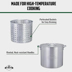 Hike Crew 60QT Outdoor Boiling Kit with Igniter| 110,000 BTU Seafood Boiler Set for Steaming or Cooking Fish, Crawfish, Crab & More | Includes Pot, Lid, Strainer, Burner Stand and Storage Cover