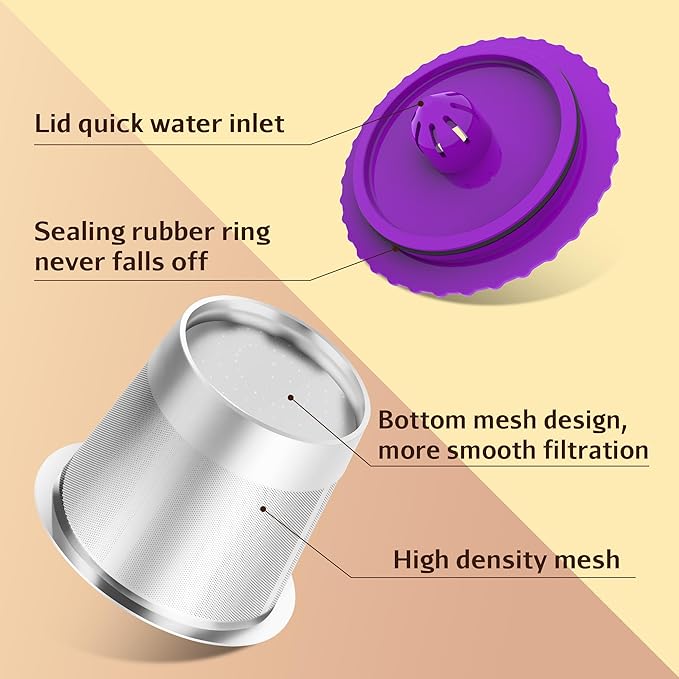 Reusable K Cups, Stianless Steel Coffee Pods with 20 Count paper Filters Compatible with Keurig 2.0 and 1.0 Coffee Makers