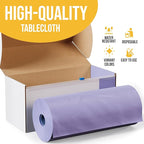 Exquisite Party Solids 54 Inch X 300 Feet Lavender Plastic Table Cover Roll in A Cut - to - Size Box with Convenient Slide Cutter. Cuts Up to 36 Rectangle 8 Feet Plastic Disposable Tablecloths