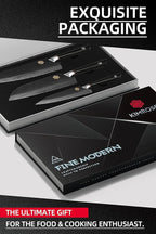 KIMROSE Damascus Knife Set - 3PCS - High-Carbon 10Cr15CoMoV Alloy Steel - Professional Chef Knife - G10 Handle - Razor Sharp Kitchen Knives - Magnetic Sheath - Gift Box